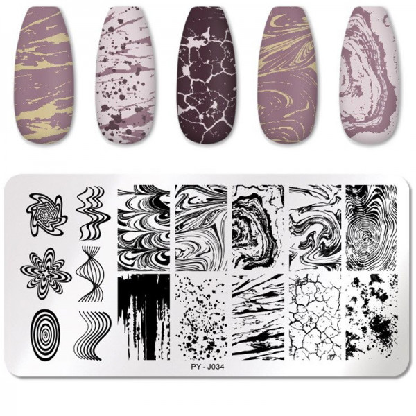 Stamping Schablone Marble Nails