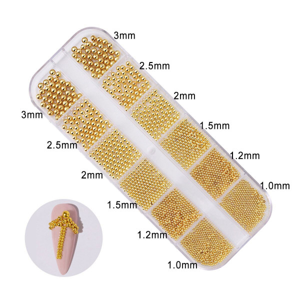 Micro Perlen Set Gold für Nägel