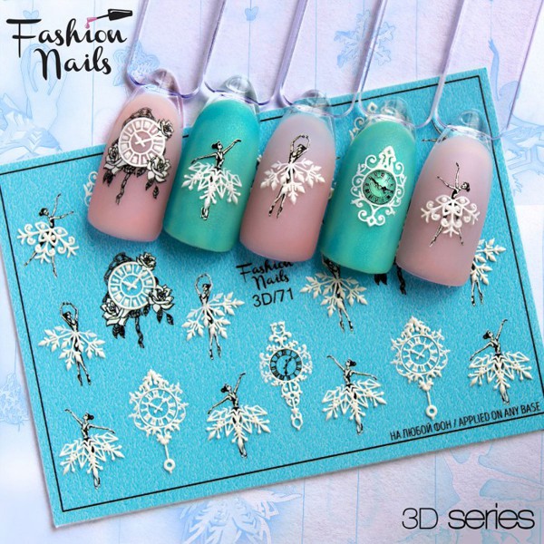 3D Nail Slider Winter Uhr