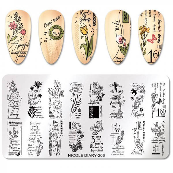 Vintage Stamping Schablone für Nageldesign