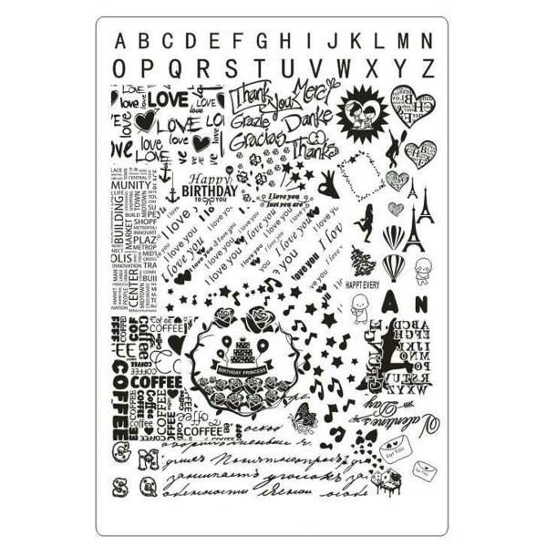 Stamping Schablone Schrift 2