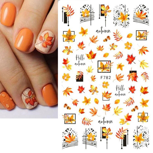 Herbst Blätter Nail Sticker für Nageldesign