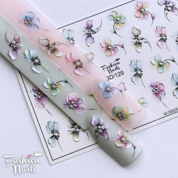 Blumen 3D Nail Slider 129 Fashion Nails