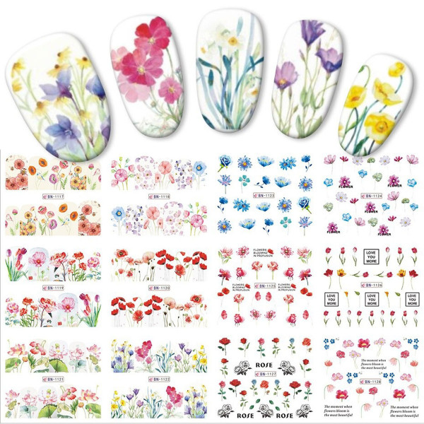 Blume Nailart Tattoo Sets für Nageldesign