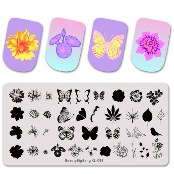 Doppel Stamping Schablone Beauty 95