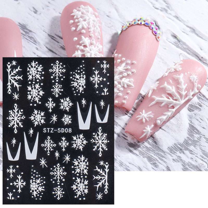 Beaupretty Weihnachts-Nagelsticker – 3D, Selbstklebend, Festlich