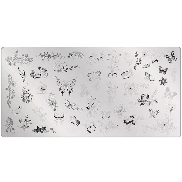 Stamping Schablone Schnörkel Nailart Platte
