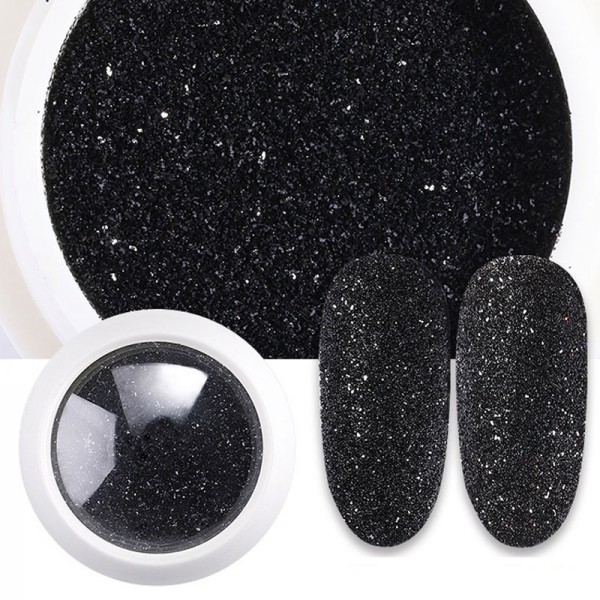 Sugar Glitter Nails Nailart schwarz