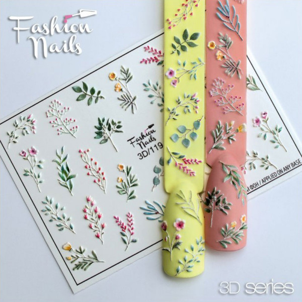 3D Nail Slider 119 Fashion Nails Blumen Frühling
