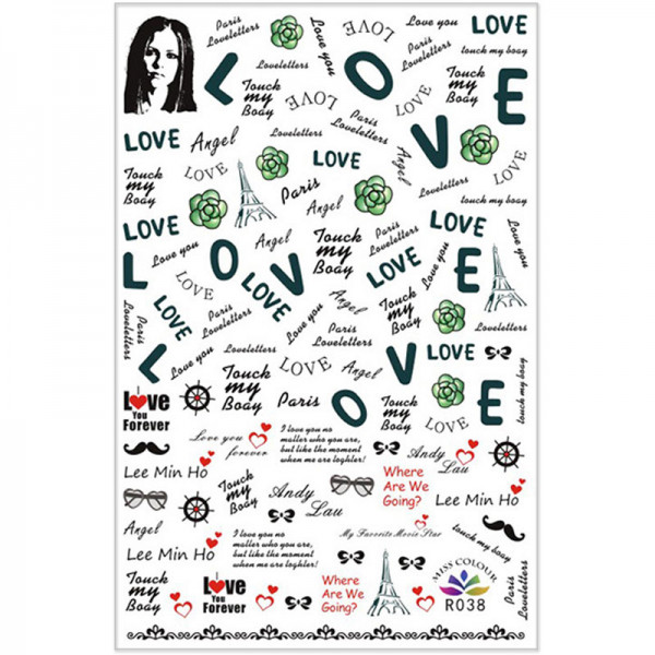 Nail Sticker Schrift Love Nailart buchstaben