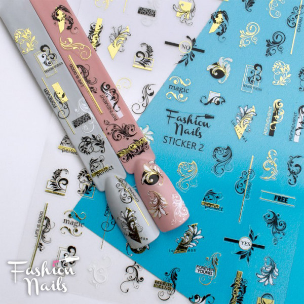 Sticker Fashion Nails einfache Nailart Schnörkel