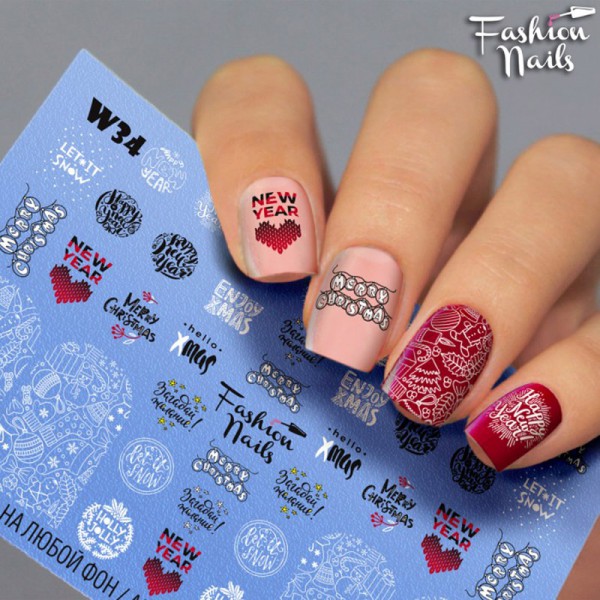 Weihnachten Slider White 34 von Fashion Nail
