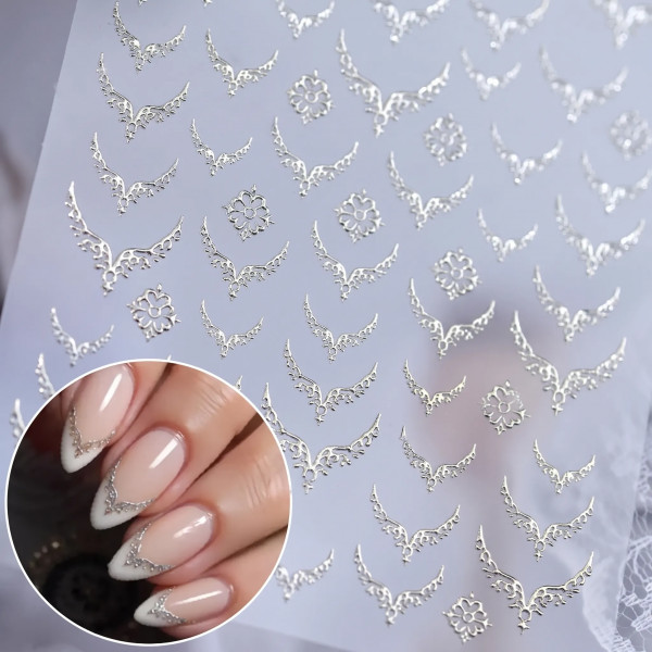 Boho Metallic French Sticker silber