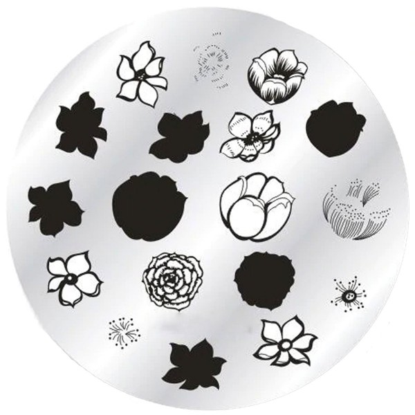 Stamping Schablone Blumen doppel Stamping