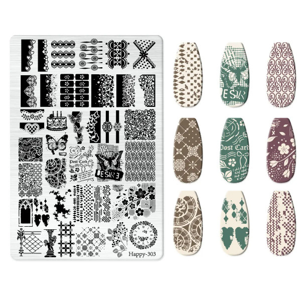 XXL Stamping Schablone Nostalgie