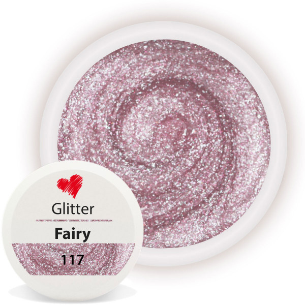 Glitter Farbgel Fairy Rose Rosa Nailart