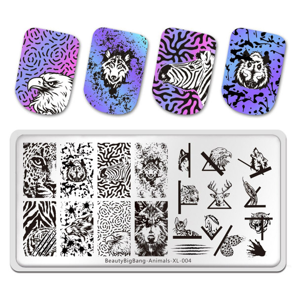 Stamping Schablone Tier Nailart Platte