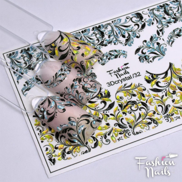 3D Crystal Nail Slider Blumen Fashion Nails
