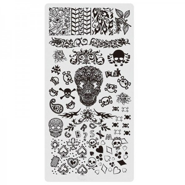 Stamping Schablone Skull 12 Totenkopf