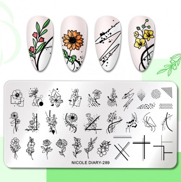 Sommer Stamping Schablone Nicole Diary Nageldesign