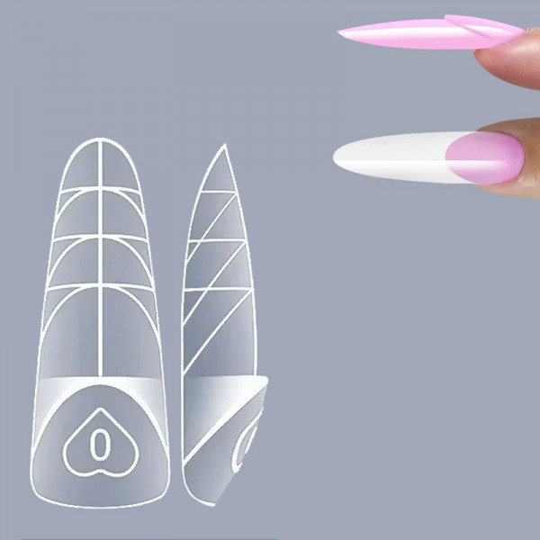 Mandel Dual Tips mit Andock Smileline für nagelverlängerung