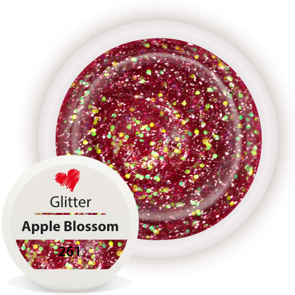 Glitter Farbgel Apple blossom nailart