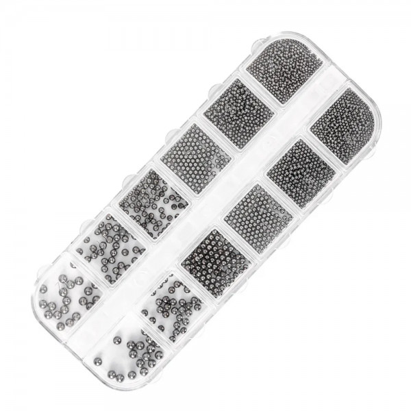 Micro Perlen für Nailart in Schwarz aus Metall