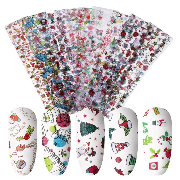 10 Transferfolien Xmas Weihnachten Nails