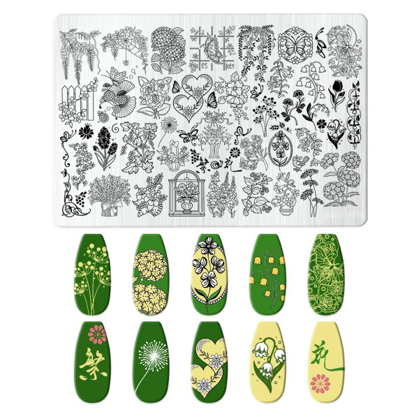 Blumen stamping schablone für nägel