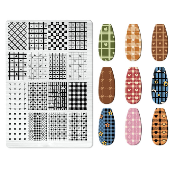 XXL Stamping Schablone Sweet Check