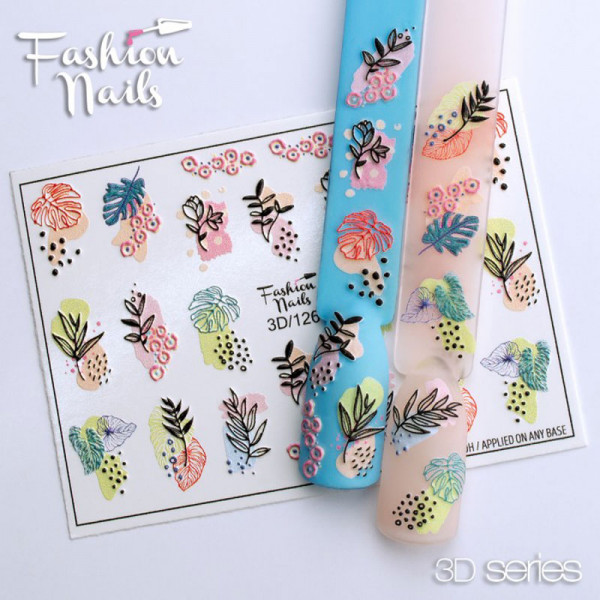 3D Nail Slider 126 Fashion Nails Blumen Frühling