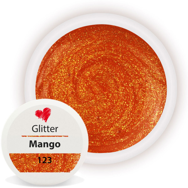 Glitter Farbgel Mango Orange nailart