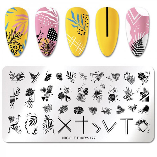 Sommer Stamping Schablone für Nageldesign