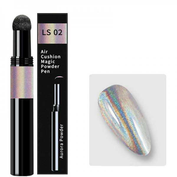 Holo Pigment Stift Silber Nailart
