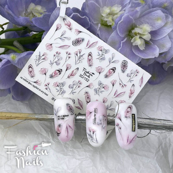 Rosen 3D Nail Slider für Fingernägel