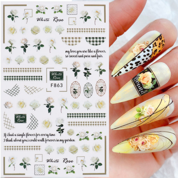 Rosen Nail Sticker für Nageldesign