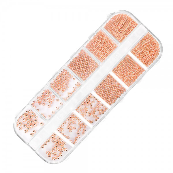 Micro Perlen für Nailart in Rose Gold aus Metall
