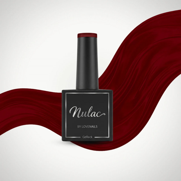 Lovenails Nulac UV Gellack Fatal Rot 10ml – Edle Flasche mit echtem Farbkopf