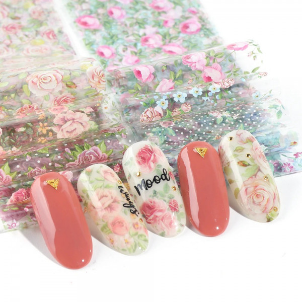 10 Transferfolien Blume Nailart modellage