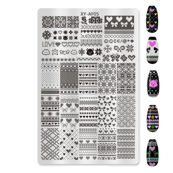XXL Stamping Schablone AF-5 Nordic Love