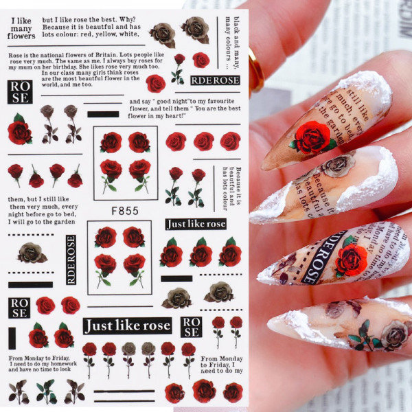 Rosen Nail Sticker für Nageldesign