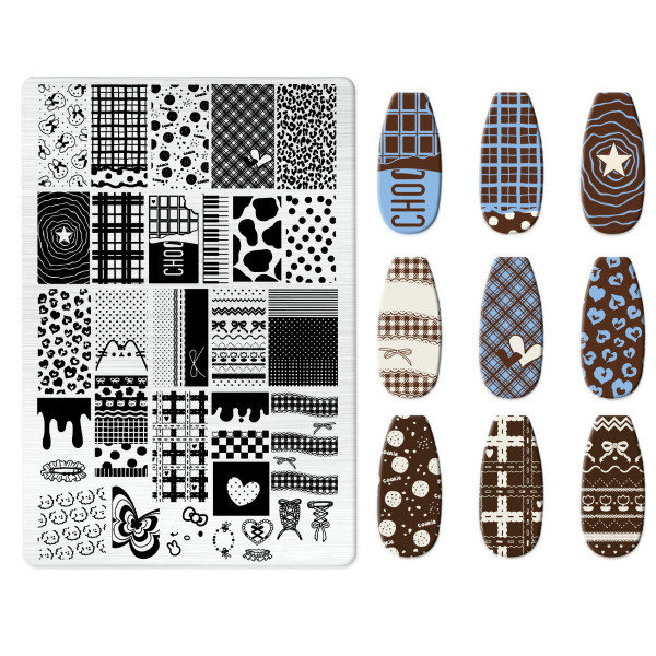 XXL Stamping Schablone Muster Mix 2