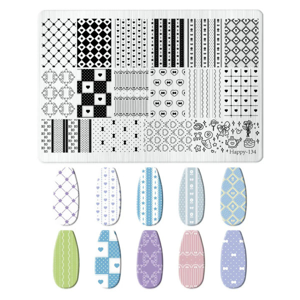 XXL Stamping Schablone Tiny Hearts